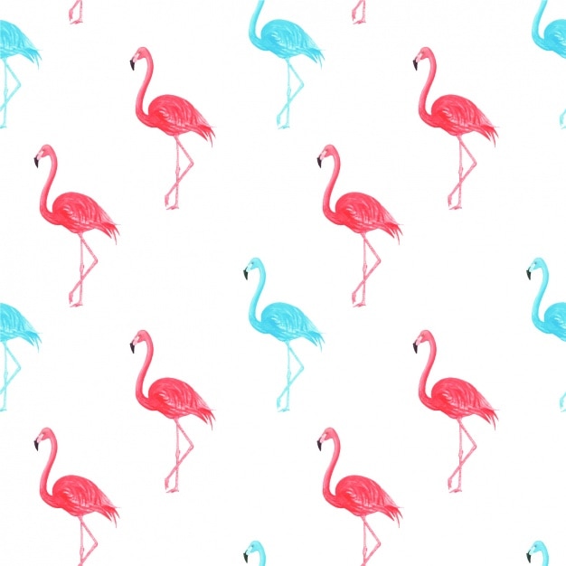 Download Free Vector | Watercolor flamingos pattern
