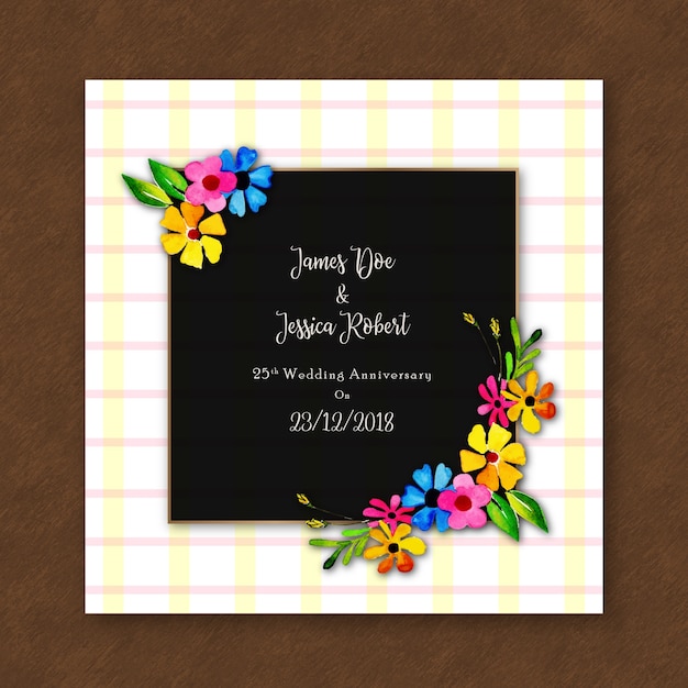 Download Free Vector | Watercolor floral anniversary invitation ...