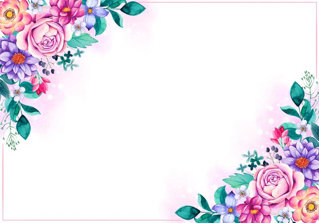 Premium Vector | Watercolor floral background with colorful flowers.