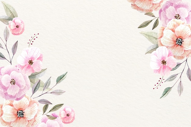Free Vector Watercolor Floral Background With Soft Colors