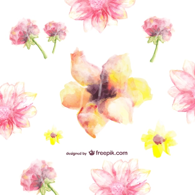 Free Vector Watercolor Floral Background