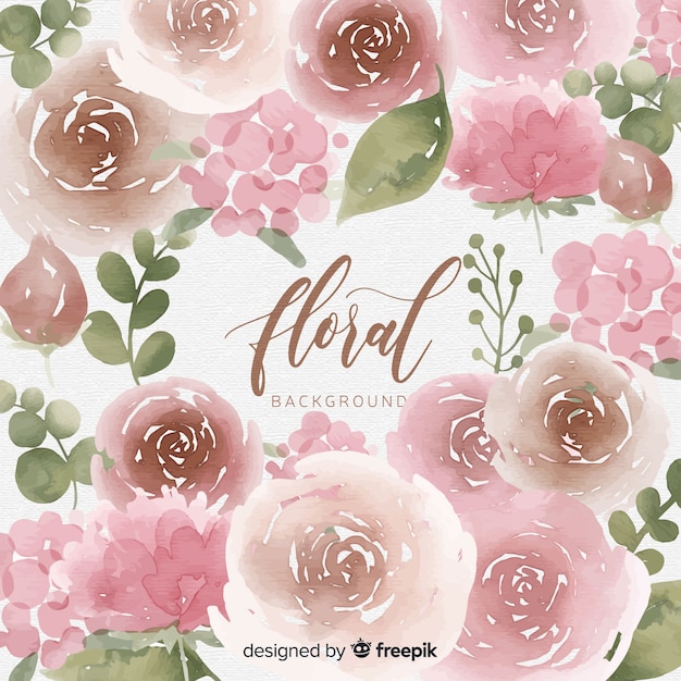 Download Free Vector Watercolor Floral Background