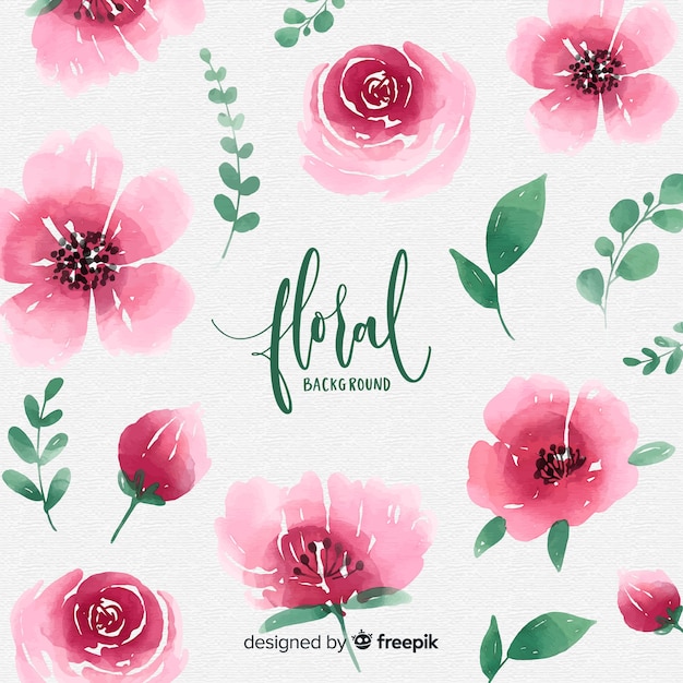 Download Free Vector | Watercolor floral background