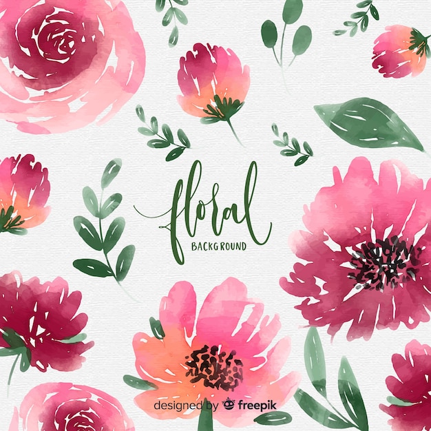 Free Vector | Watercolor floral background