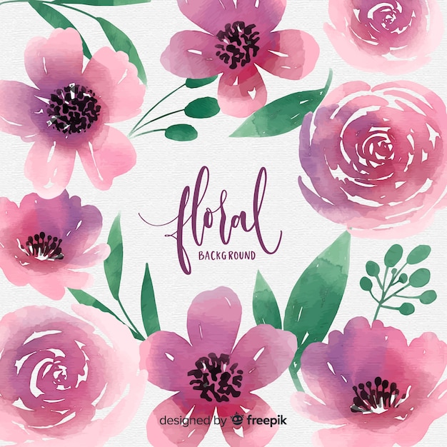 Free Vector | Watercolor floral background