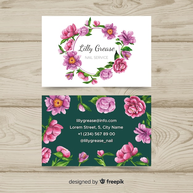 free-vector-watercolor-floral-business-card-template