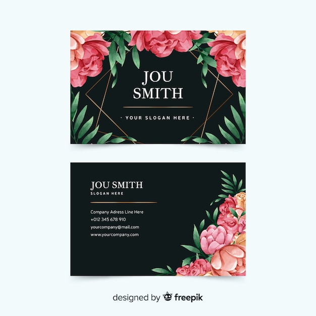 Download Free Watercolor Floral Business Card Template Free Vector Use our free logo maker to create a logo and build your brand. Put your logo on business cards, promotional products, or your website for brand visibility.