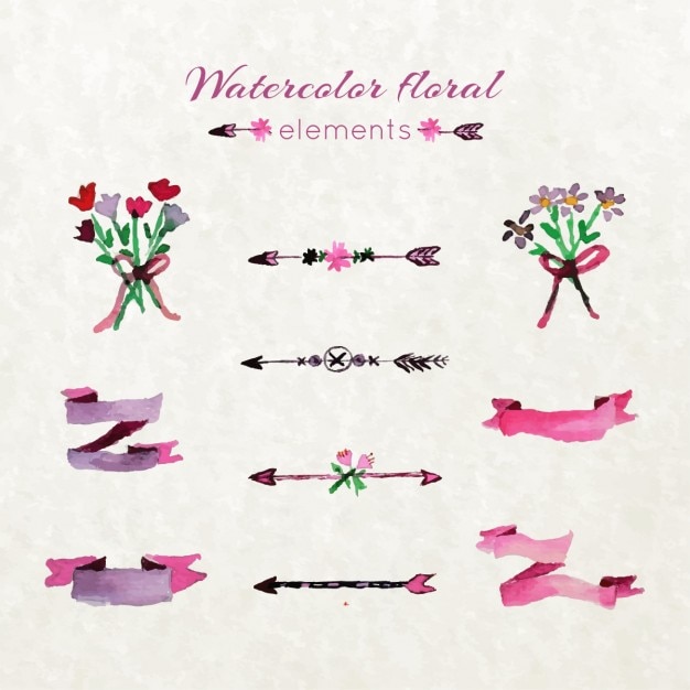Download Watercolor floral elements | Free Vector
