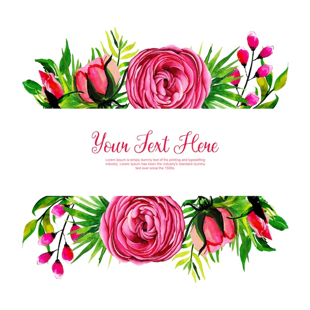 Download Free Vector Watercolor Floral Frame Background