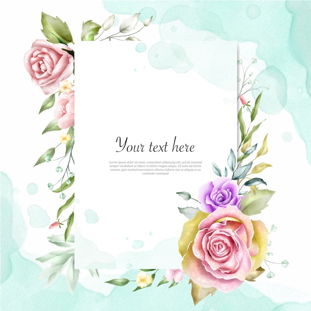 Download Watercolor floral frame background Vector | Premium Download