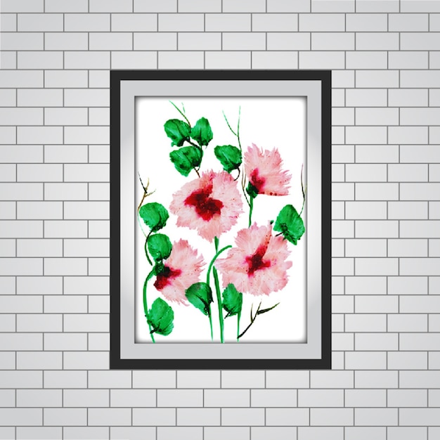 Download Watercolor floral frame mockup | Free Vector