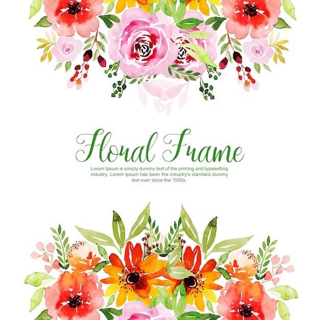 Download Watercolor floral frame multi-purpose background Vector ...