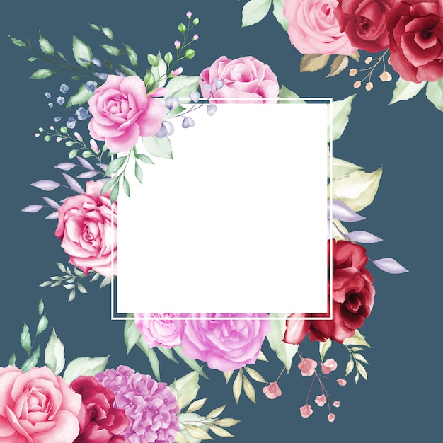 Premium Vector | Watercolor floral frame multi purpose background