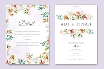 Premium Vector | Watercolor floral frame wedding invitation