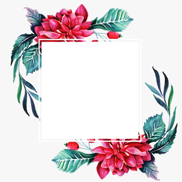 Download Watercolor floral frame | Premium Vector
