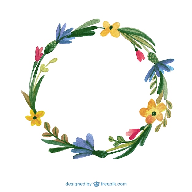 Download Watercolor floral frame | Free Vector