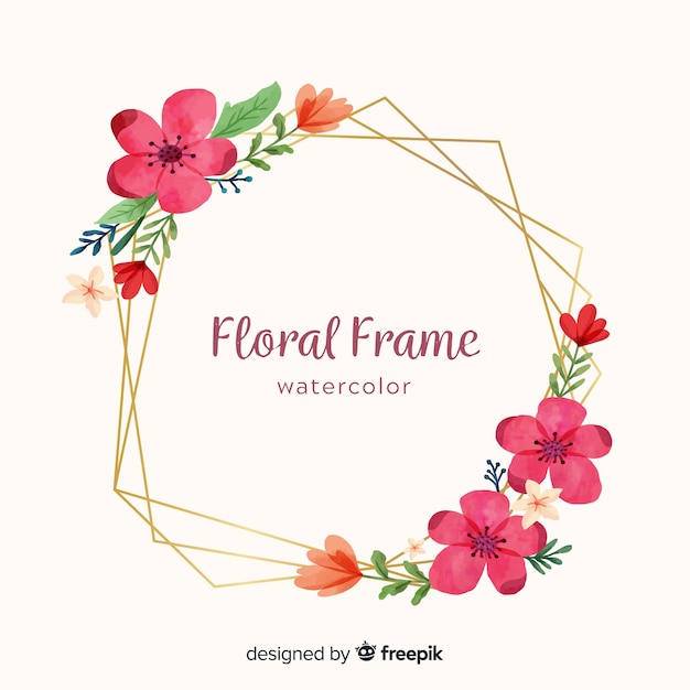 Free Vector | Watercolor floral frame