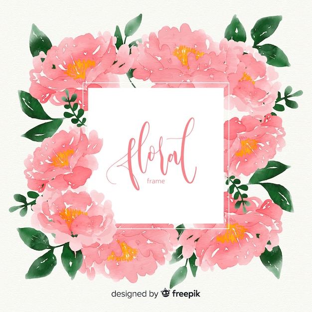 Download Watercolor floral frame Vector | Free Download
