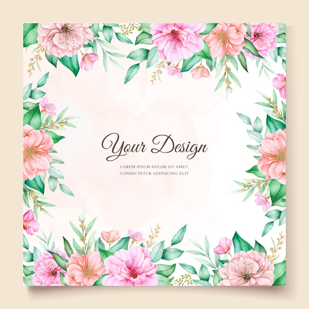 Download Watercolor floral invitation card design | Free Vector