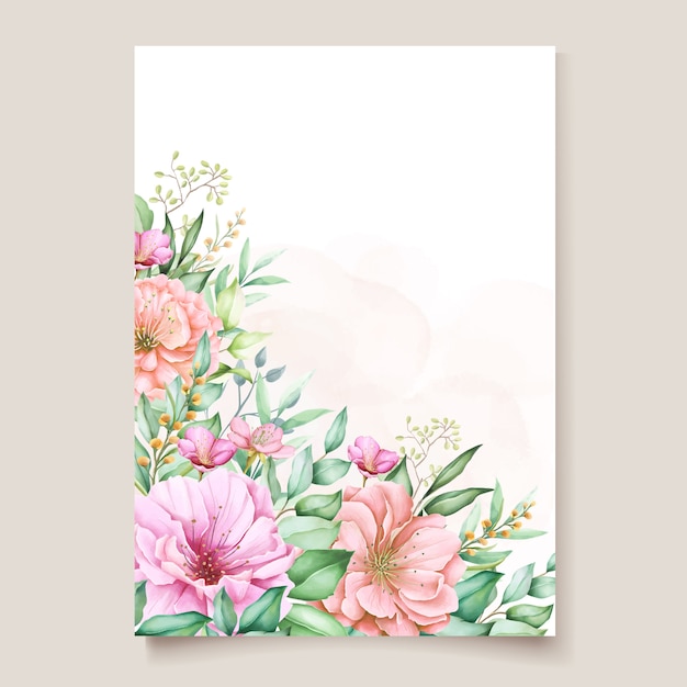 Free Vector | Watercolor floral invitation card design