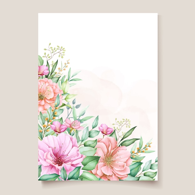 Download Watercolor floral invitation card design | Free Vector