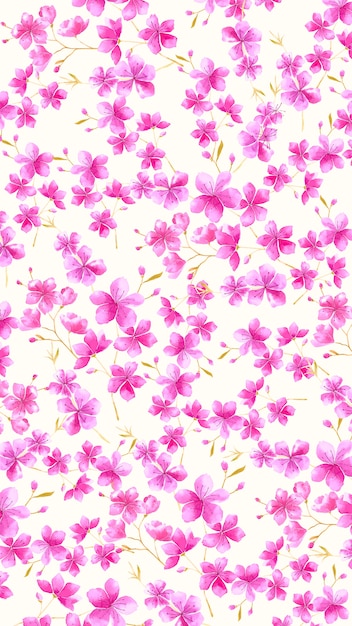 水彩花柄のモバイル画面の壁紙 無料のベクター