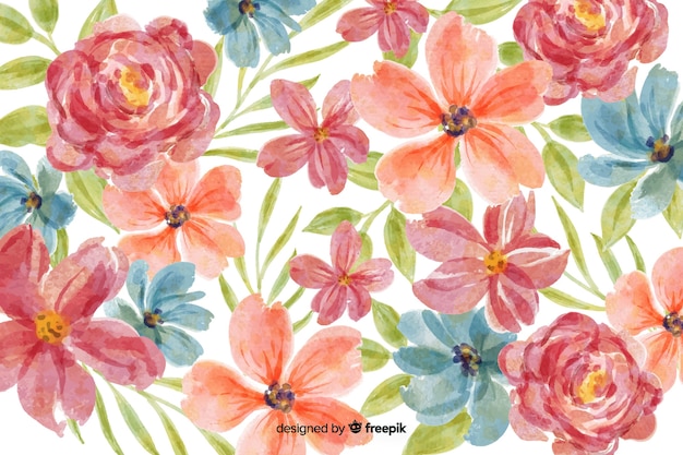 Premium Vector Watercolor Floral Pattern Background