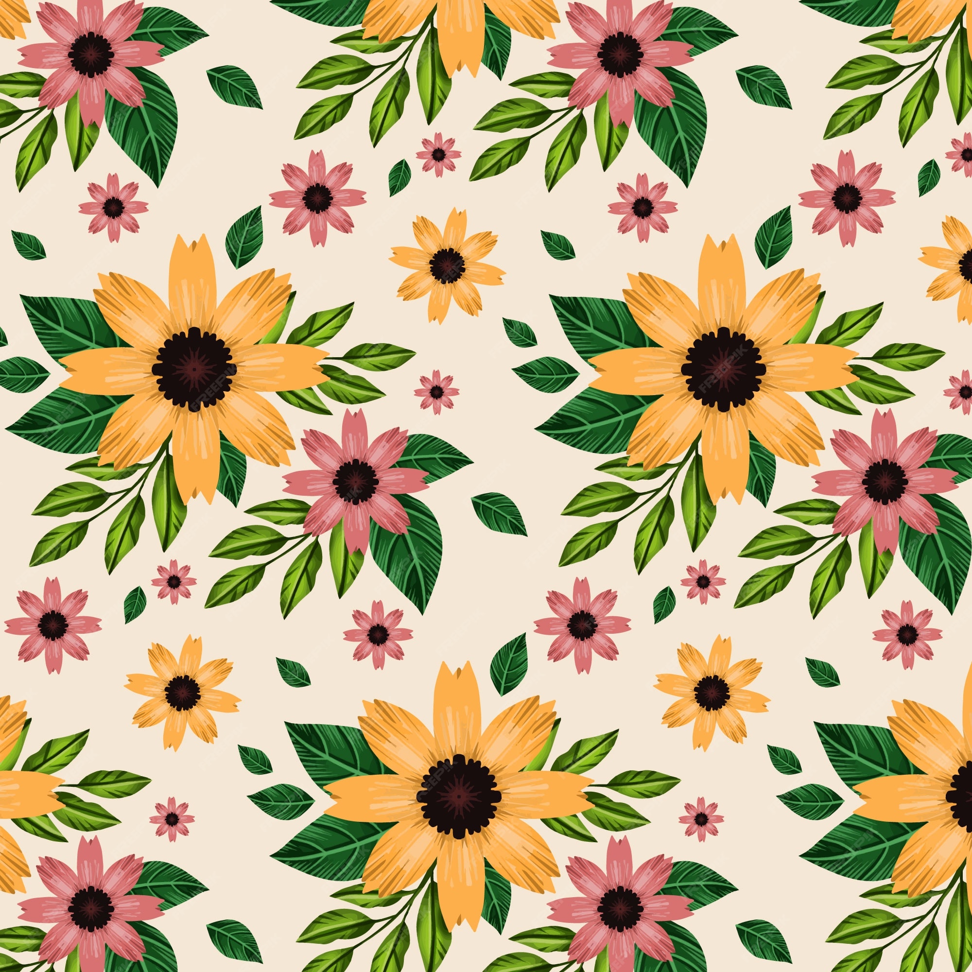 Premium Vector | Watercolor floral pattern