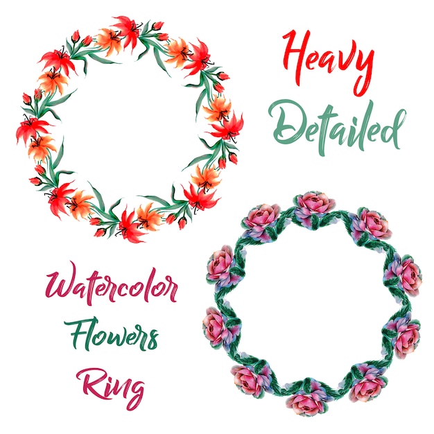 Download "watercolor floral ring" | Premium Vector