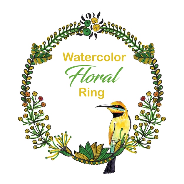 Download Watercolor floral ring | Premium Vector