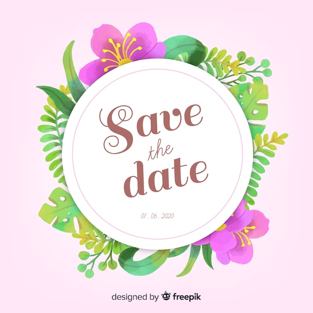 Free Vector | Watercolor floral save the date