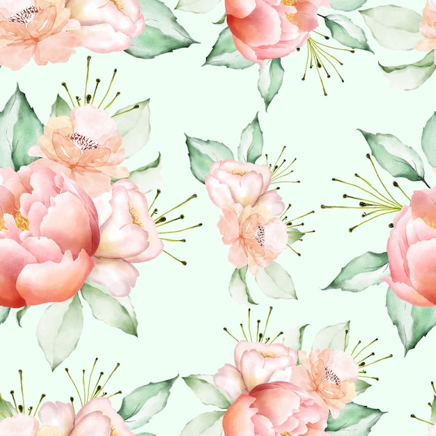 Premium Vector | Watercolor floral seamless pattern
