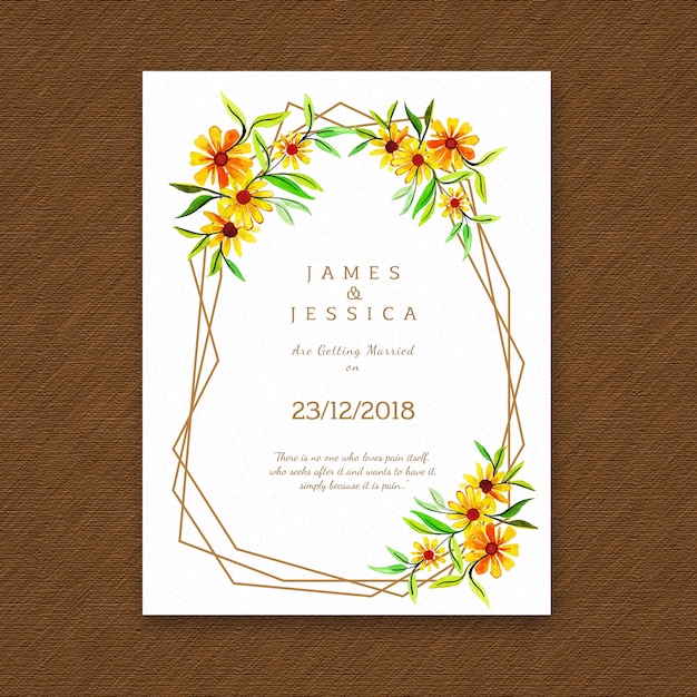 Premium Vector Watercolor Floral Wedding Invitation Design