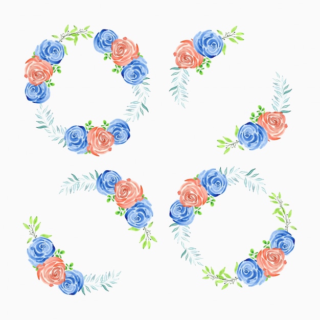 Download Premium Vector | Watercolor floral wreath with rose flower bouquet