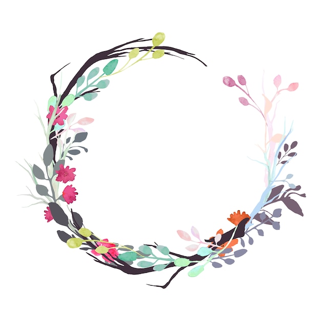 Download Premium Vector | Watercolor floral wreath