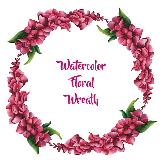 Watercolor floral wreath | Premium Vector