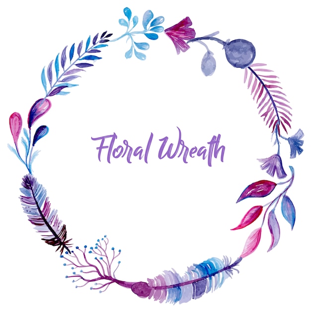 Download Free Vector | Watercolor floral wreath
