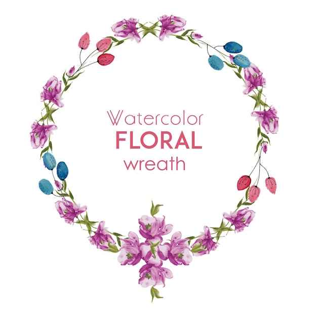 Download Free Vector | Watercolor floral wreath