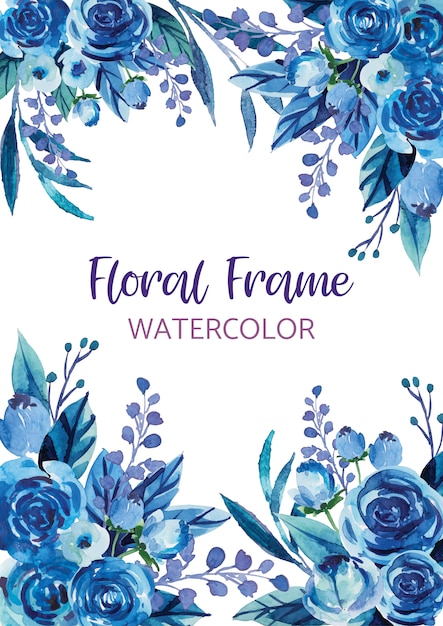 Download Watercolor flower background border | Premium Vector
