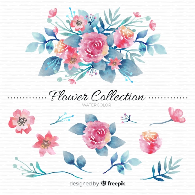 Free Vector Watercolor Flower Collection
