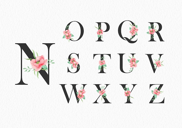 Download Free Watercolor Flowers On Alphabet N To Z Template Premium Vector Use our free logo maker to create a logo and build your brand. Put your logo on business cards, promotional products, or your website for brand visibility.