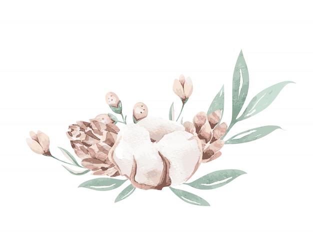 Download Free Watercolor Flowers Bouquet With Cotton Premium Vector Use our free logo maker to create a logo and build your brand. Put your logo on business cards, promotional products, or your website for brand visibility.