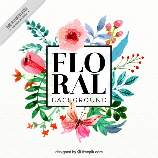 Watercolor flowers decorative background | Free Vector