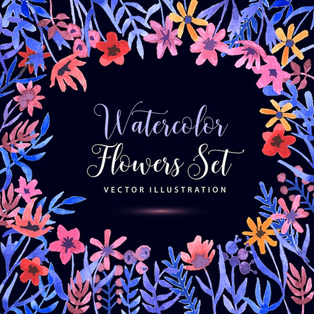 Watercolor flowers post card