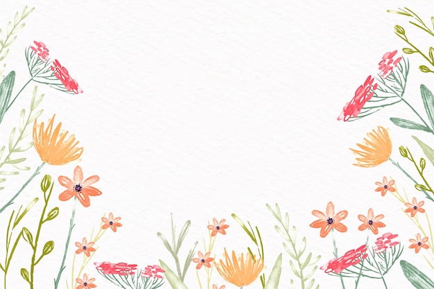 パステルカラーデザインの水彩花の壁紙 プレミアムベクター