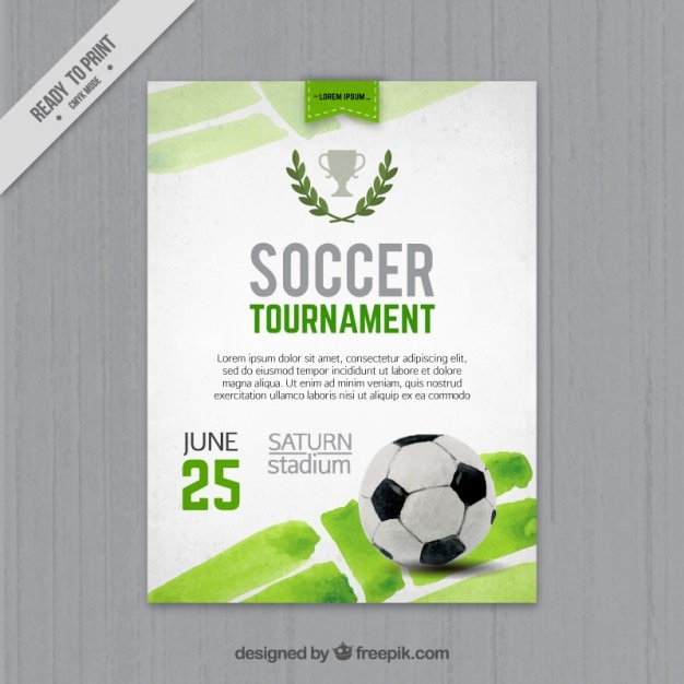 Watercolor football tournament flyer