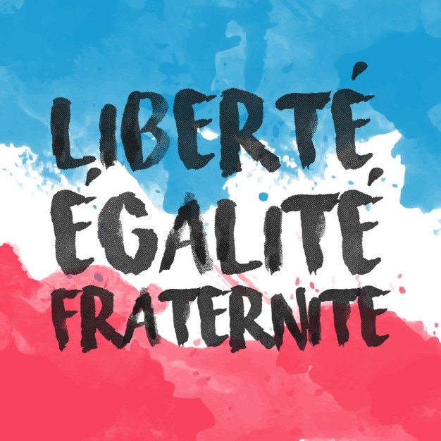 Watercolor french flag with slogan Vector | Free Download