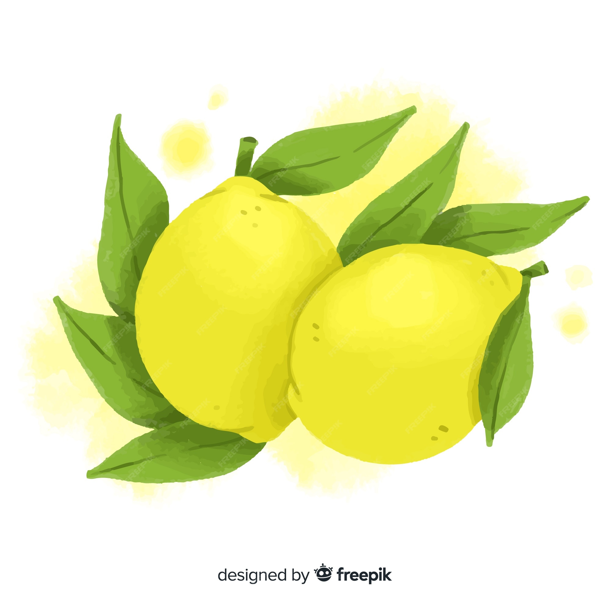 Free Vector | Watercolor fruit background with lemons