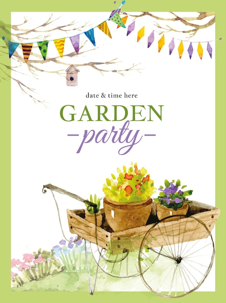 Garden Party Invitation Template 6