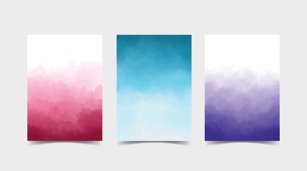 Download Premium Vector Watercolor Gradient Background Set Bundle It Is Suitable For Covers Background For Invitation And Creative Design Set Consist Of Three Color Pink Blue And Purple